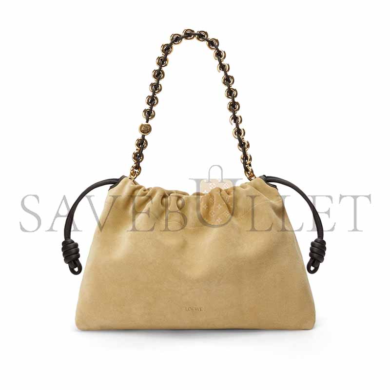 LOEWE LARGE FLAMENCO PURSE SUEDE CALFSKIN A411FPDX12GOLD (41*26*9cm)